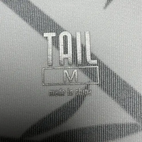 Tail Womens Golf Polo Top Size M Bamboo Stripe Black White Quarter Zip Stretch Size M