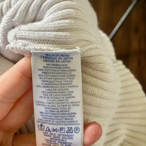 Tommy Hilfiger Jeans Vintage 90s White Knitted Cotton Flag Hoodie Sweater S