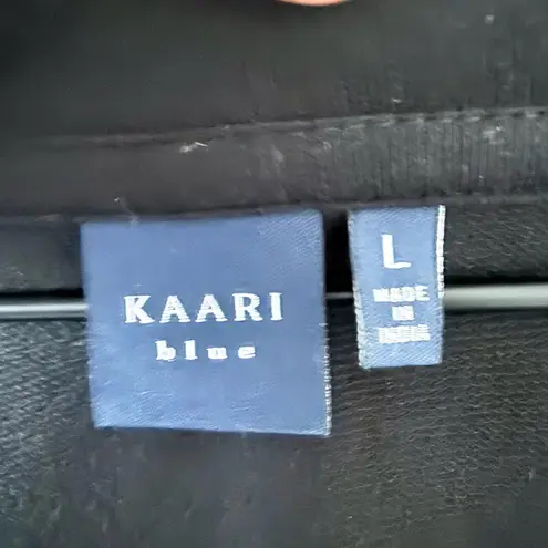 Kaari Blue Cotton Knit Long Sleeve Dress with Ruffle Detail in BLACK - Size L