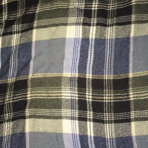 Living Doll Women’s Floral and Plaid Open Draped Front Blouse Overshirt