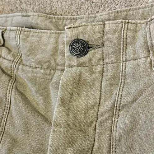 Free People  Khaki Cutoff Cotton Shorts Size 8 Cargo mini
