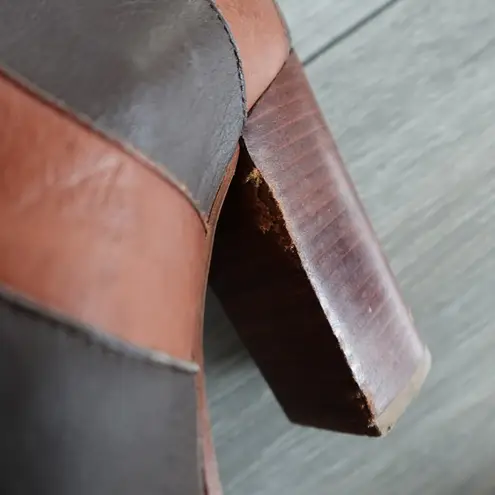 Red Or Dead Brown Tall Knee High Heeled Brown Leather Boots 39 Cobbled Together Size 8