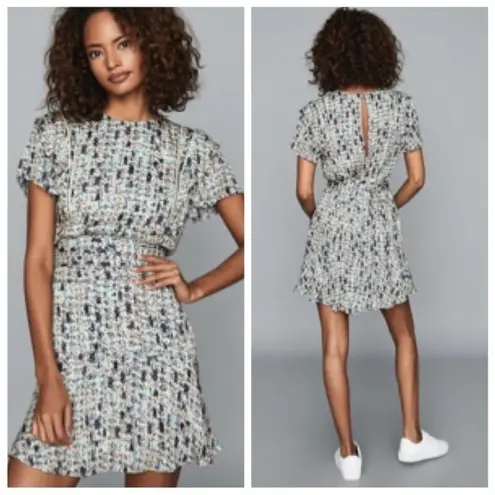 Reiss Bethan Ditsy Print Mini Dress Ruffle Tie Waist Women’s Size 0