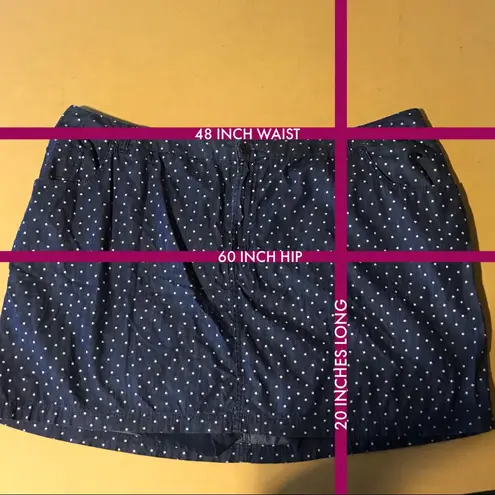 Catherines DENIM STAR PRINT SKIRT WITH SHORTS LINING (30W)