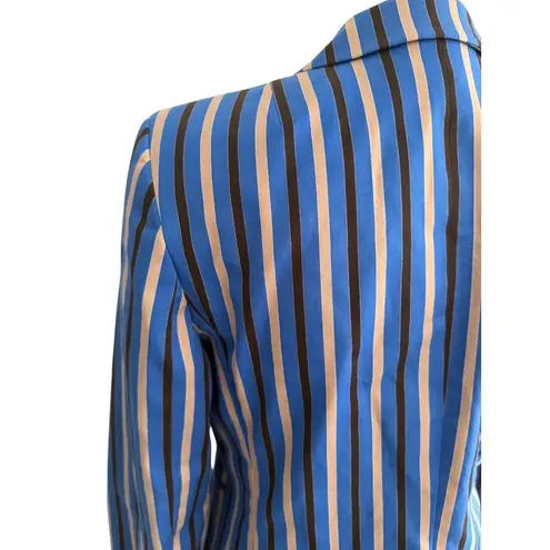 Akris Punto Blue Pinstriped Blazer Jacket Size US 8