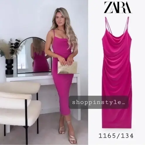 ZARA  Dress with draped neckline 1165/134