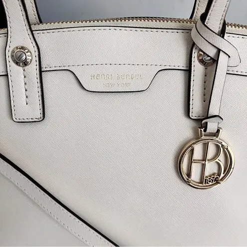 Henri Bendel  Ivory Saffiano Leather Convertible Crossbody Satchel