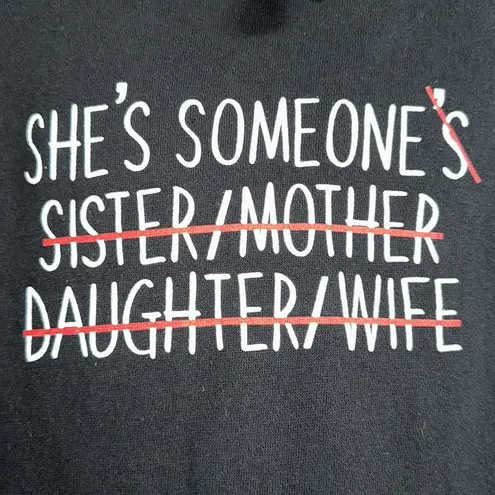 Wear the Peace “She’s Someone” Black Graphic Hoodie, Medium (Unisex)