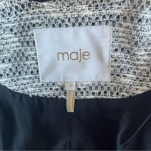 Maje Tweed Women's Moto Blazer Size 38