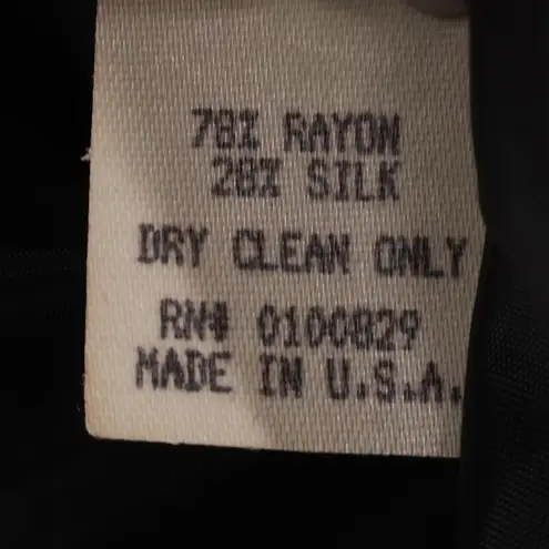 Vtg Connie Roberson Brocade Floral Blazer Jacket Womens Silk Blend Button Size S Black