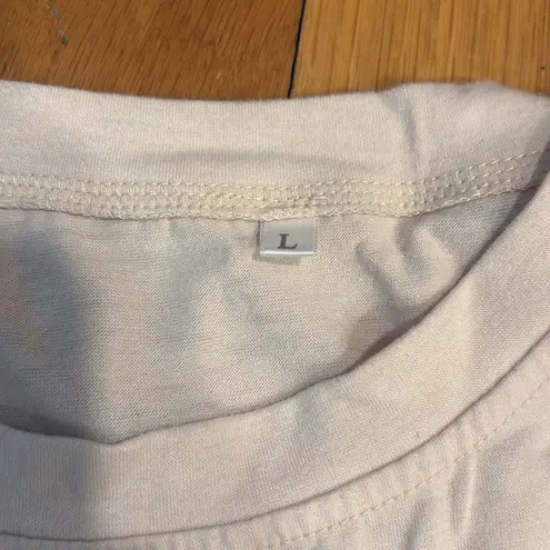 Cream and Orange Little Miss Cartoon Tee Short Sleeve Size L