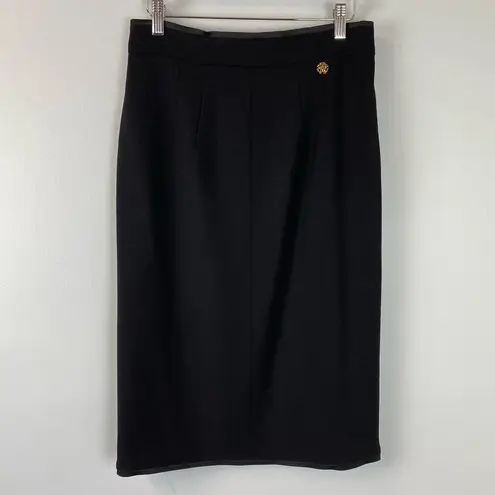 Roberto Cavalli Black Wool Midi High Waisted Pencil Skirt Size 44/8 $1015 Career