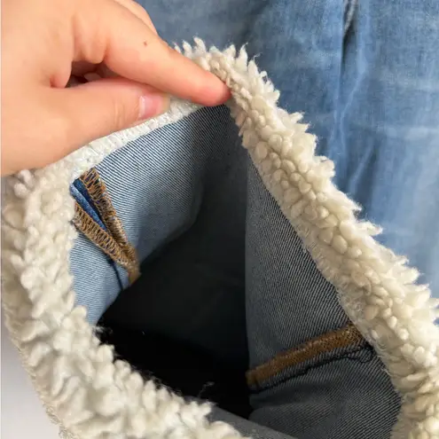 Judy Blue Light Wash Blue Denim Straight Leg Sherpa Ankle Jeans Women 18W Casual