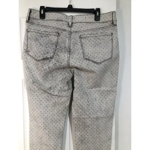 NYDJ Women's Size 12 Jeans Clarissa Ankle Gray Polka Dot Glitter