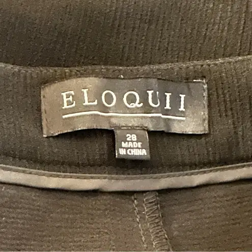 Eloquii Black Dress Shorts Four Button Closure Pockets Polyester Spandex Size 28