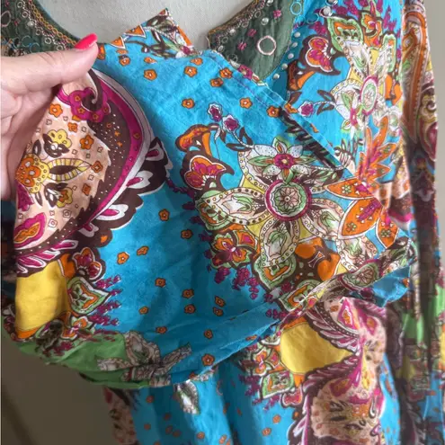 Saint Tropez West Multicolor Paisley Tunic size 1x