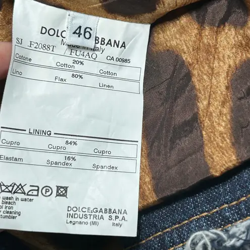 Dolce & Gabbana Dolce & Gabbana Jacket Denim Linen Purple Frayed Designer Women's 10 IT 46