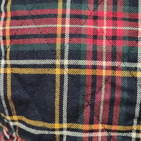 Coldwater Creek tartan plaid flannel fur lined vest size mp