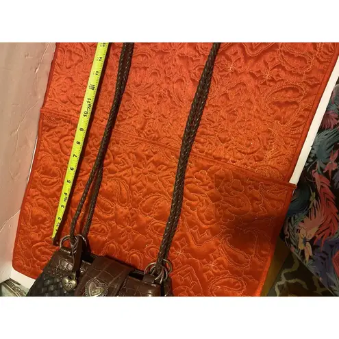 Vintage Western/Hearts Handbag Black And Brown Woven Leather And CrossbodyStraps