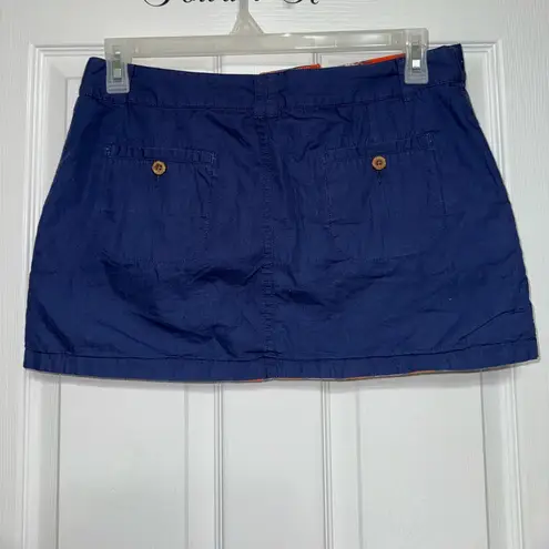 Olde School Skirt Reversible Plaid Navy Blue Y2K Preppy Boho Academia Mini Sz 10 Orange