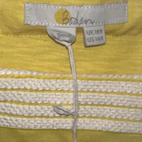 Boden USA Boden Dress Tunic Women's Size 14R Yellow Embroidered Beach Resort Wear Comfort