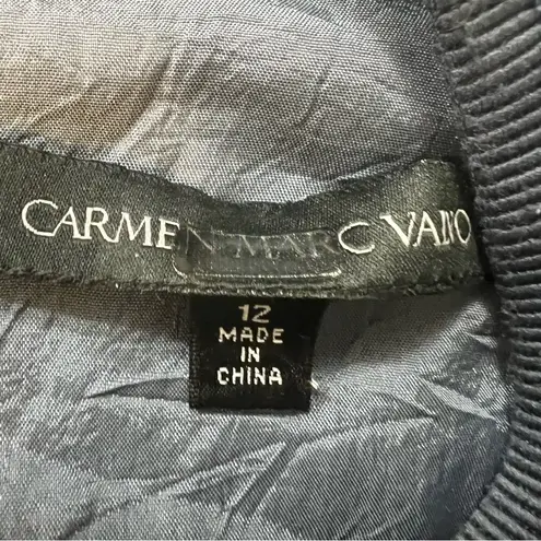 Carmen Marc Valvo Size 12 Sequin Sleeveless Blue Shift Dress Party Holiday Denim