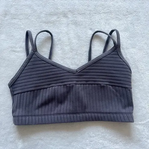 Danskin Gray Rib Double Strap Bralette Size Small