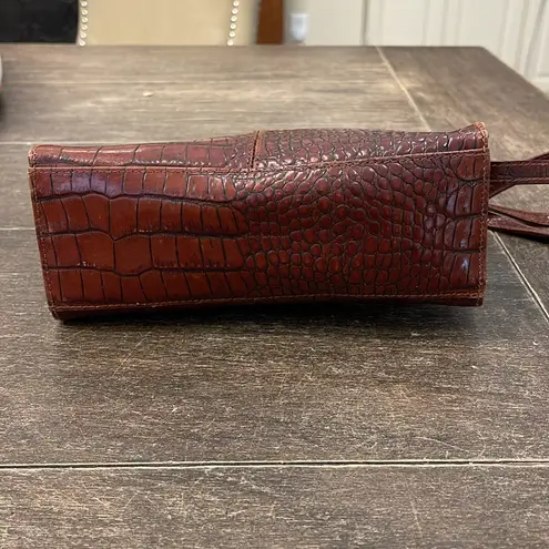 Leather Co Liz Claiborne vintage crocodile/alligator print leather bag Brown