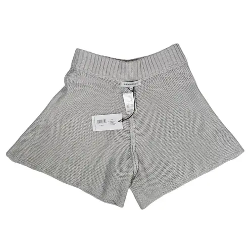We Wore What XS Light Grey Pull On Sweater Shorts Crochet Stitch