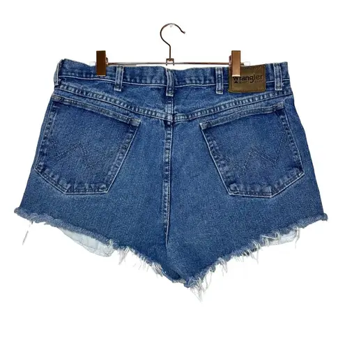 Wrangler  Destroyed Cutoff Jean Shorts Distressed High Rise Festival Size 34