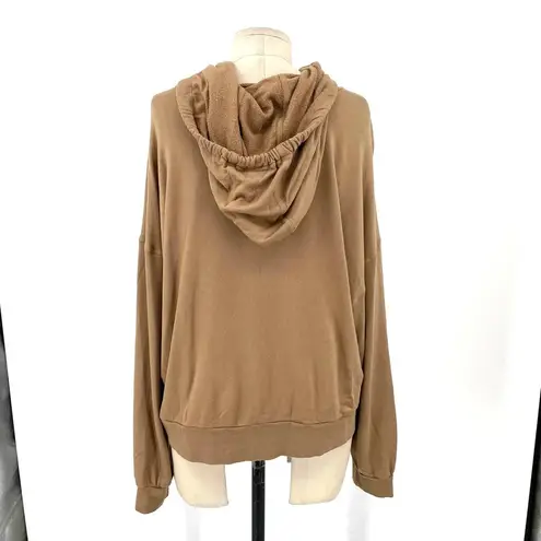 Electric & Rose Melrose Micromodal Hoodie Honey Tan Brown Size Medium