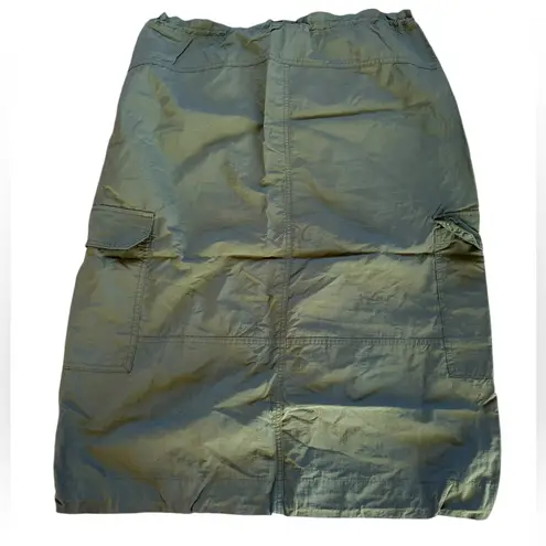 Old Navy  High Waisted Utility Midi Skirt Cargo Quick Dry Womens Med Olive Green