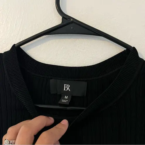 Banana Republic black variegated ribbed crewneck hannah pullover sweater