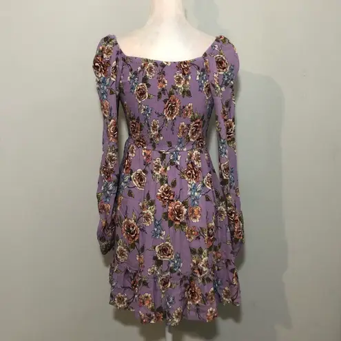 Xhilaration NWOT XS  Lilac Purple Floral Smocked Dress