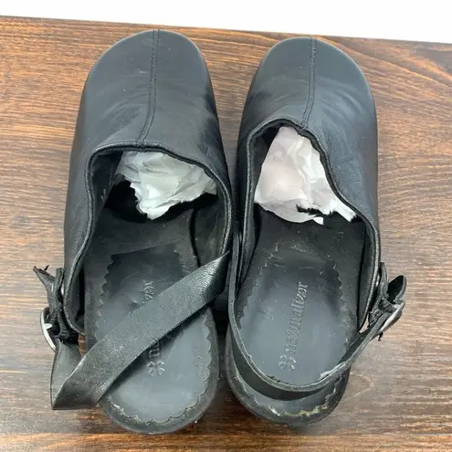 Naturalizer Women’s Back Buckle Strap Leather Leola Wedge Sandals Black Size 8M