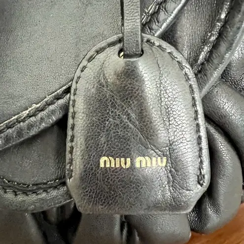 Miu Miu matellase coffer hobo leather black shoulder bag