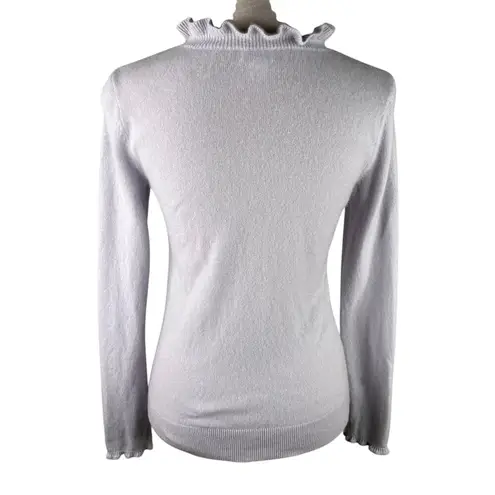Club Monaco Cashmere Sweater Gray Pale XS Ruffle Neck