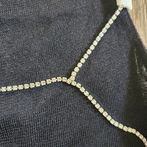 GAUGE81 Hira Mini Dress in Black Open Back Rhinestone Straps Size Small NWT