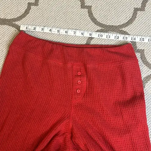 Aerie  Red Waffle Knit Pajama Lounge Leggings Jogger Bottoms