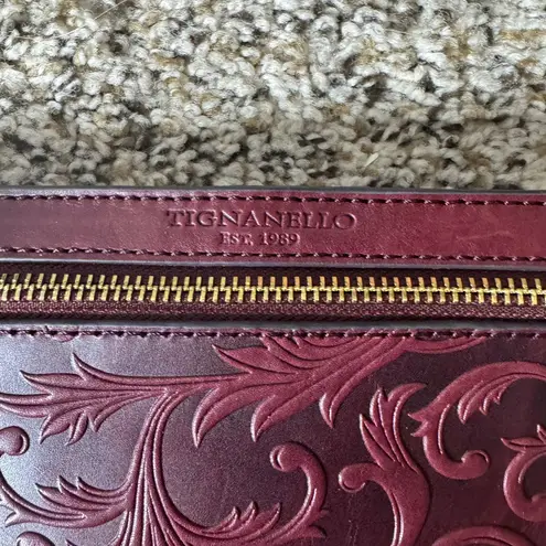 Tignanello clutch/ belt‎ bag Red Brown Leather