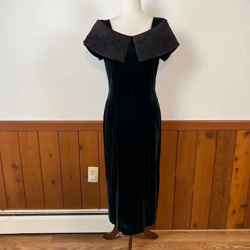 carole little Gorgeous Vintage 1980s/90s Green Velvet Gown!