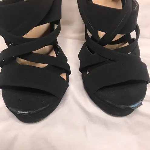 Charlotte Russe  Vintage Classic Y2K Black Strappy Heels Size 8