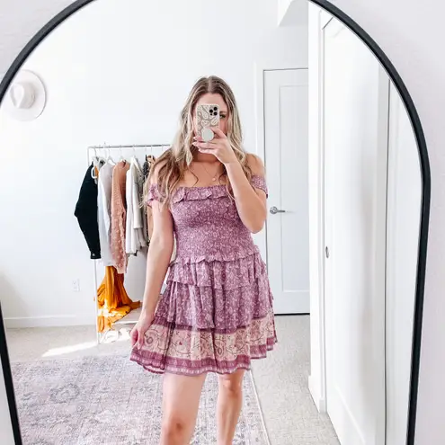 Spell & The Gypsy Collective Spell & The Gypsy Dahlia Purple Floral Mini Dress