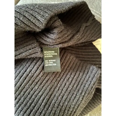 Cliche’ Piano Tile Wool Blend Mock Neck Knit Black & White Sweater Medium