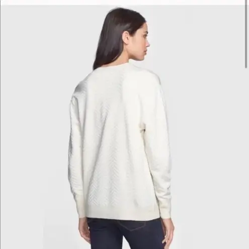 Theory  Women's Hannalor Evian Stretch Chevron Wool Blend Crewneck Sweater Small - Image 2