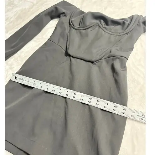 Mistress Rocks Bardot Corset Dress Women's Medium Black Mini Crepe Off Shoulder