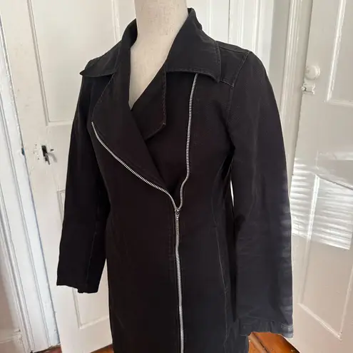 Fred Perry Black Trench Jacket Size 4