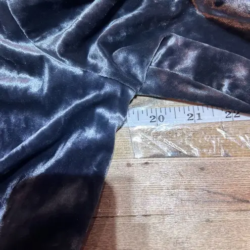 Chelsea28 Women's Velvet Stretch Empire Elastic Waist Peplum Top Gray Sz Medium