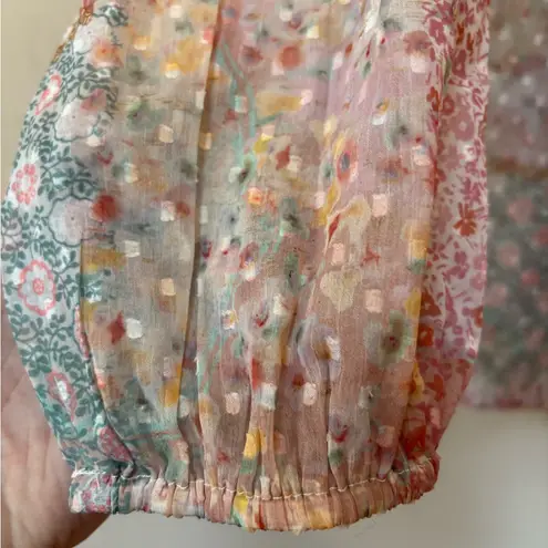 World Market Boho Patchwork Blouse L/XL India Pink Size L
