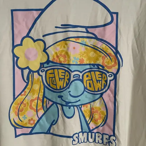 Unique Vintage NWT The Smurfs x  White Cropped Graphic Tee, Size 2X